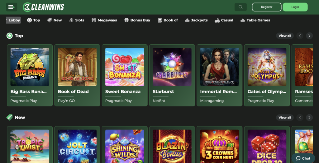 Cleanwins credit card casino.